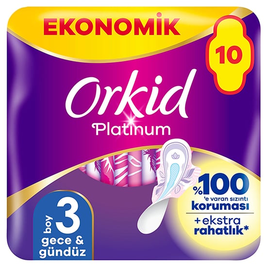 Orkid Platinum Gece (boy 3) 10 Adet Hijyenik Ped