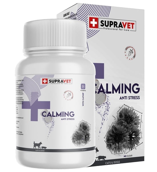 Supravet Kedi ve Köpekler için Sakinleştirici Calming Tablet + Vitamin D ( 75 Tablet )