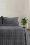 Merinos Modern Line 3 Parça Battaniye Seti - Koyu Gri Antrasit