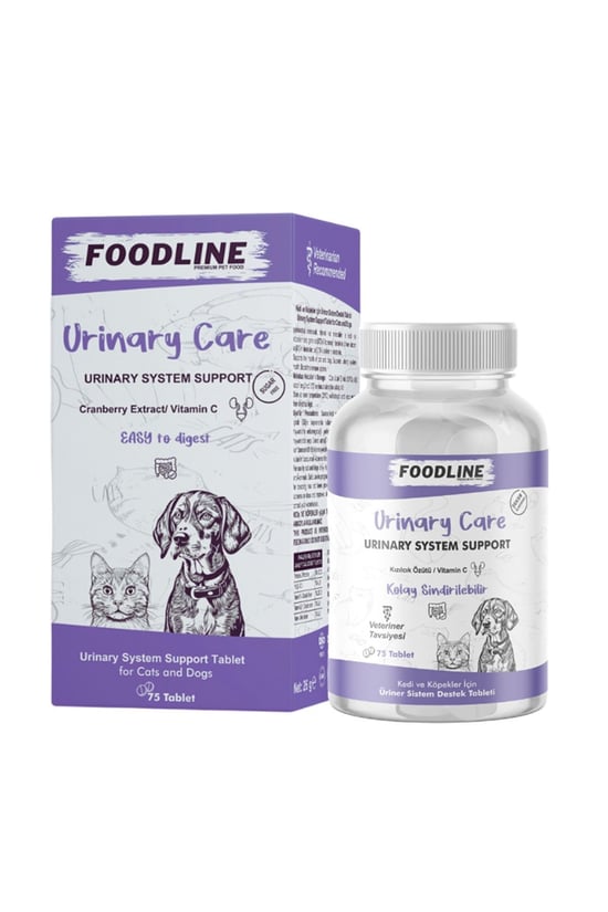 Foodline Urinary Care 75 Tablet | Kedi ve Köpekler için İdrar Sağlığını Destekleyici