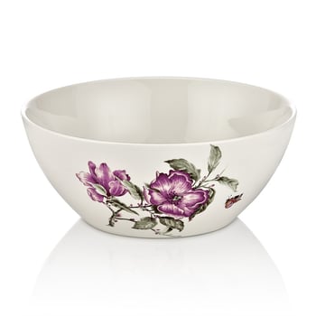Noble Life Menekşe Desenli Porselen Salata Kasesi 25 Cm