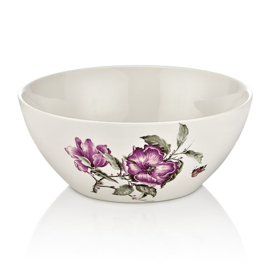 Noble Life Menekşe Desenli Porselen Salata Kasesi 25 Cm