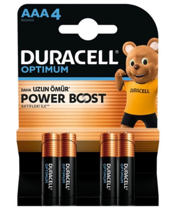 Duracell Pil Optimum İnce Kalem 4'lü Aaa