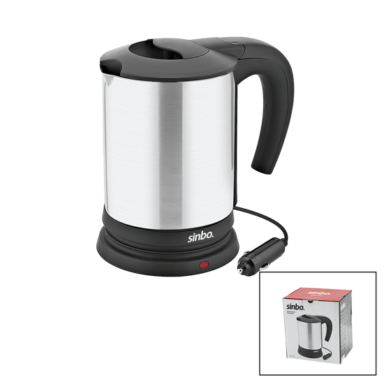 Sinbo Sk-7371 ( 12v ) Araç İçi Kettle ( Paslanmaz Çelik ) Su Isıtıcısı ( 0.8lt ) ( 120w ) ( Çakmaklık Fişli ) ( Plastik Kapak & Kulp )