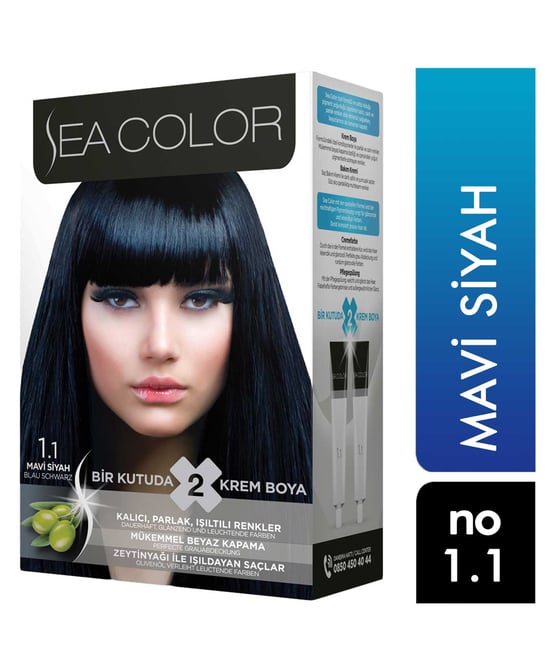 Sea Color Saç Boyası 1.1 Mavi Siyah