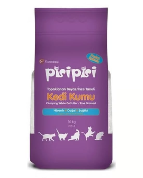 Pisipisi Eczacıbaşı Kedi Kumu İnce Pudralı 10 Kg