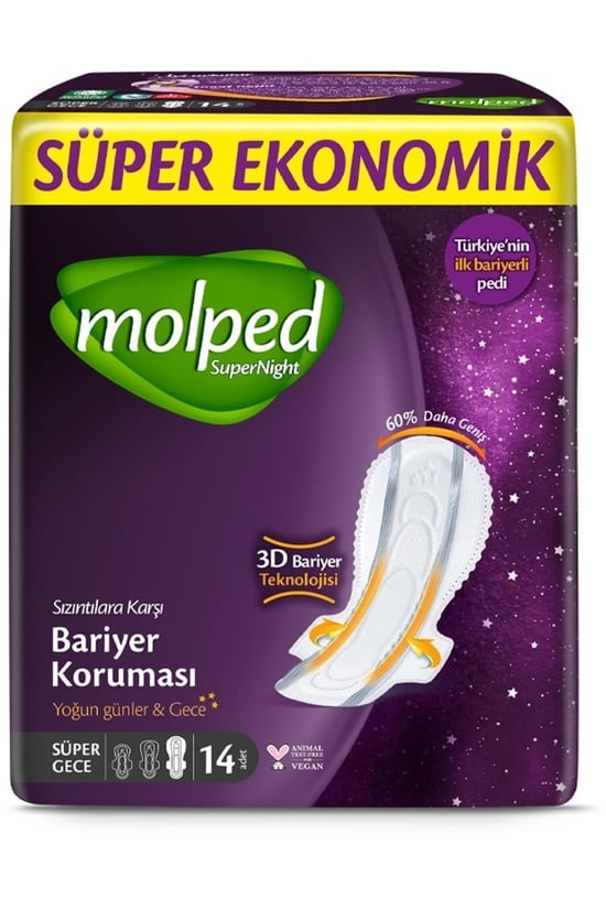 Molped Supernight Gece Hijyenik Ped 14'lü