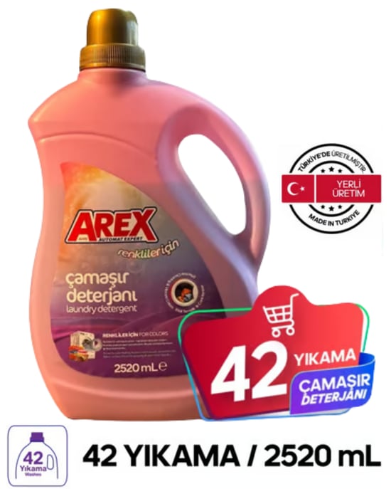 Arex Renkliler için Sıvı Çamaşır Deterjanı 42 Yıkama 2520 Ml