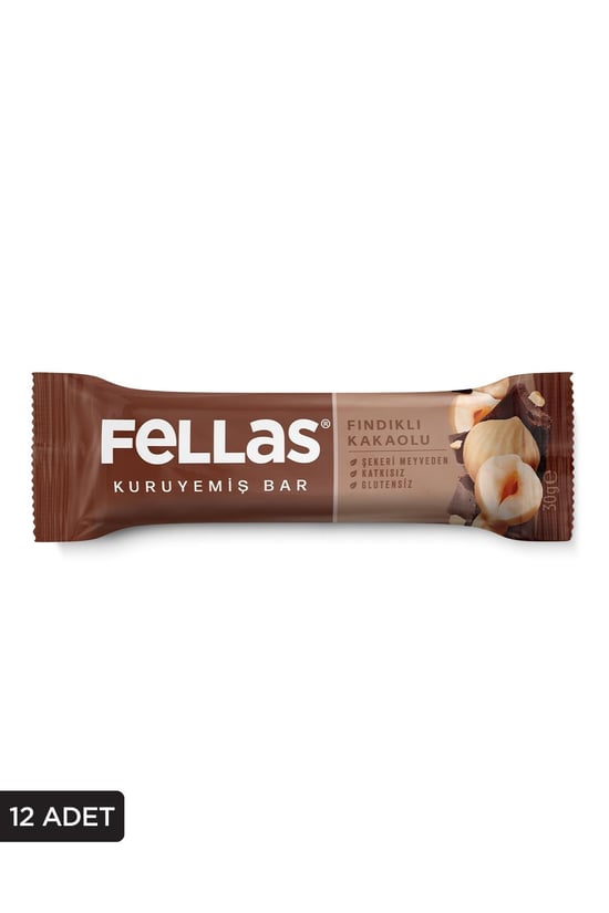 Fellas Fındıklı Kakaolu Kuruyemiş Bar 30g X12 Adet