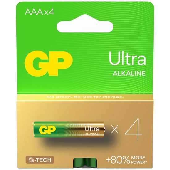 Gp Batteries G-tech Ultra Alkalin İnce Lr03 - Aaa Boy 1.5v Pil 4'lü Kart