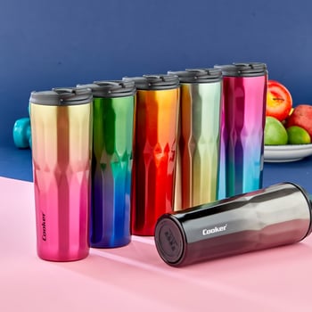 Cooker Ckr-2100 ( 500ml ) Diamond Termos Bardak Renkli ( Paslanmaz Çelik & Kaydırmaz Tpr Taban & Sızdırmaz Kapak )
