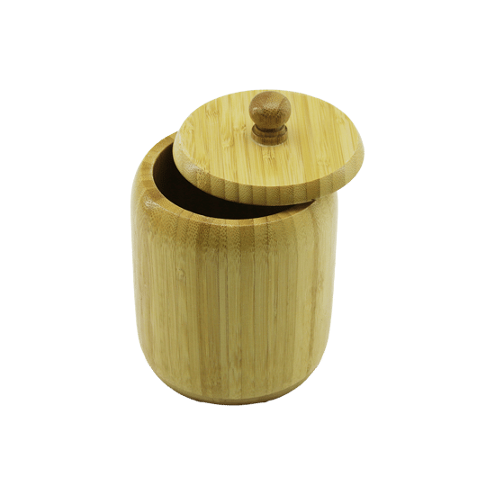 İ22-231 ( No-10 ) ( Ahşap & Bambu ) ( Şekerlik Kapaklı ) ( Çap: 9cm ) ( Derinlik: 10.5cm )
