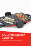 Arzum Ar2007 Sultane 1800w 4 Dilim Kapasiteli Izgara ve Tost Makinesi, 180 Derece Açılır Gövde Kırmızı