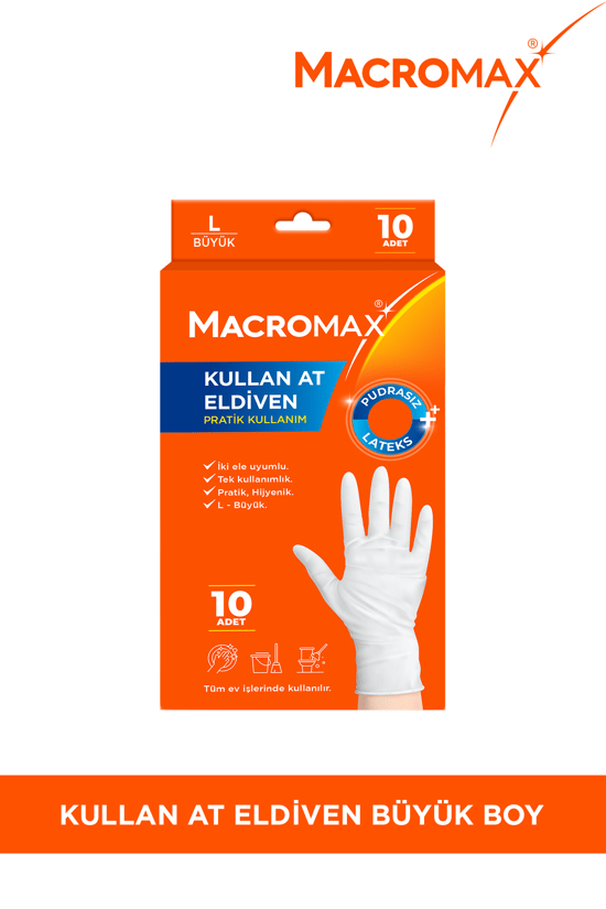 Macromax Kullan At Lateks Eldiven L Büyük