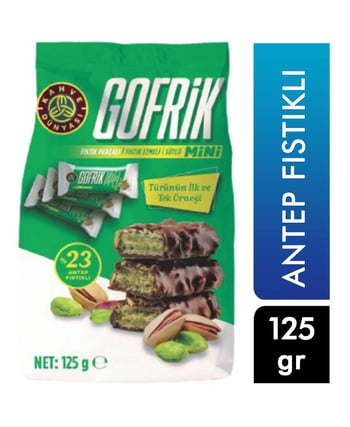 Kahve Dünyası Mini Gofrik Antep Fıstıklı Sütlü Çikolata Kaplamalı Gofret 125 Gr