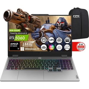 Lenovo Loq 15ahp10 Amd Ryzen 7 250 Rtx5060 100w 24gb Ram 4tb Ssd 15.6" Fhd Ips 144hz W11 83jg008utr