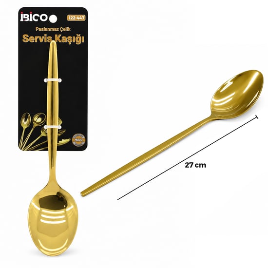 İ22-447 ( 27cm ) ( Altın & Gold ) ( Metal ) ( Servis Kaşık )