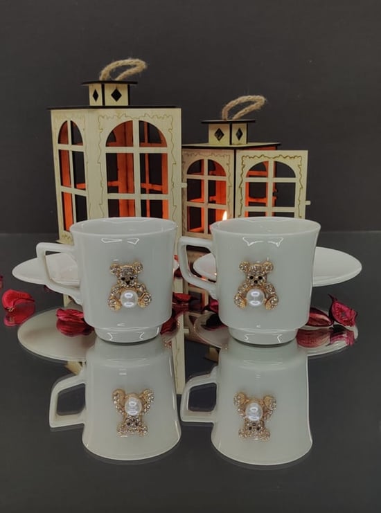 Kirlinova® Mini Ayıcık 2'li Porselen Fincan Takımı