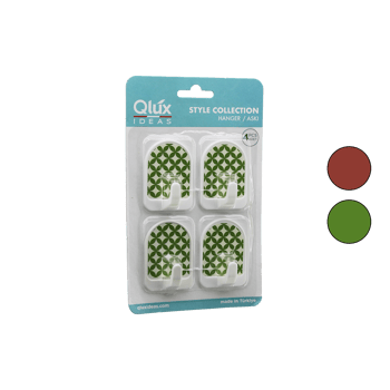 Qlux L-00609 ( 4pcs ) ( Kubbe ) ( Pano ) Plastik Askı ( Yapışkanlı Montaj )