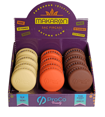 ProCo Beauty Makaron Saç Fırçası Renk Serisi - Sonbahar Işıltısı  - Kahverengi, Solmuş Yaprak Yeşili, Turuncu