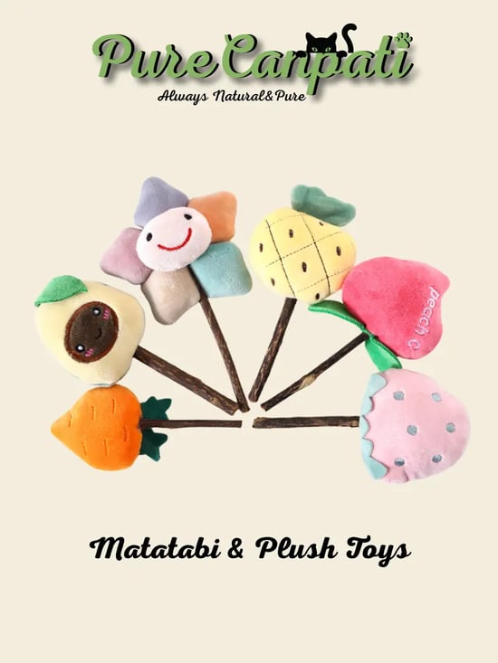 Matatabi Stick Peluş Kedi Oyuncağı – Catnipli Doğal Oyuncak - Çiçek