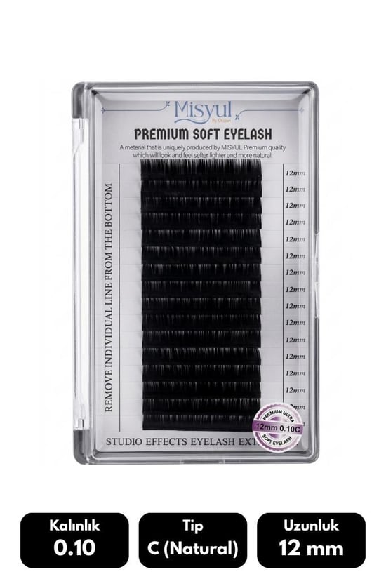 Misyul 0.10c Natural Kıvrım 12 Mm Soft Eyelash Doğal İpek Kirpik 16'lı
