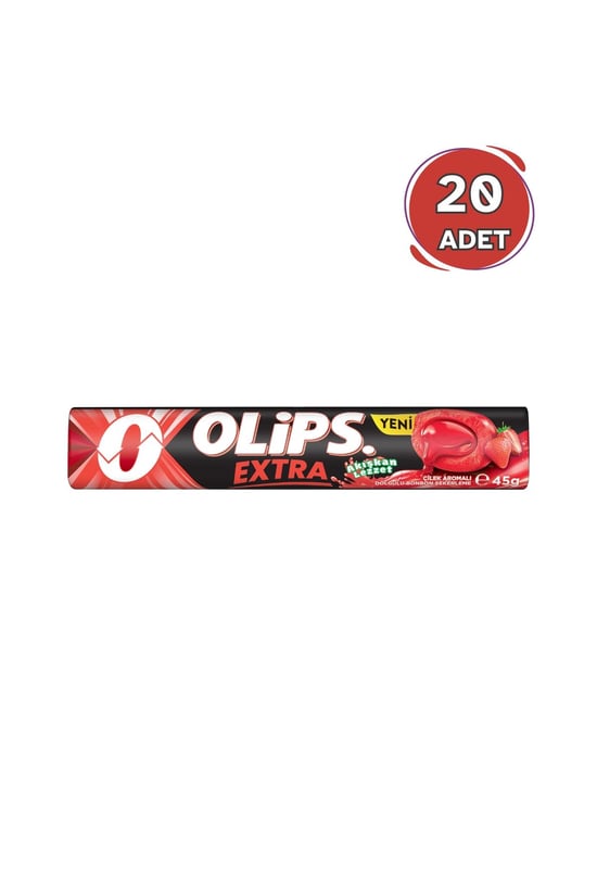 Olips Extra Çilek Aromalı Şeker 45 Gr - 20 Adet
