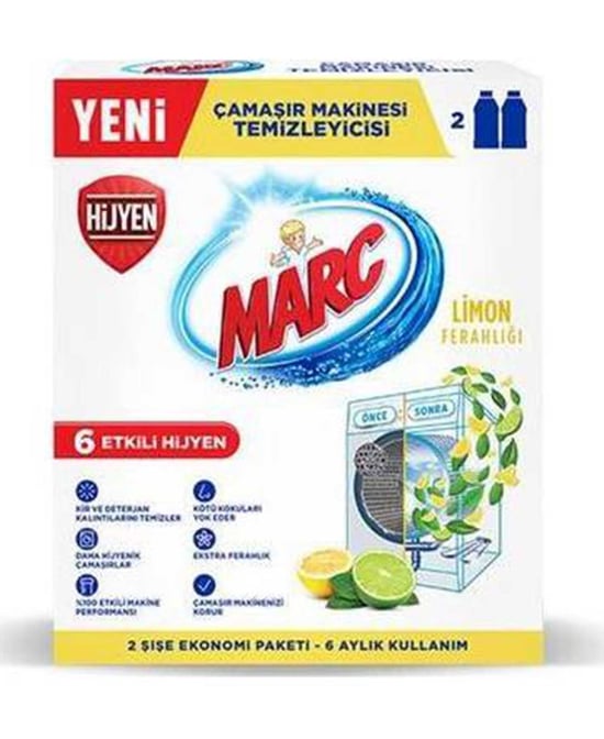 Marc Çamaşır Makinesi Temizleyici 250 Ml X 2'li Paket Limon Ferahlığı