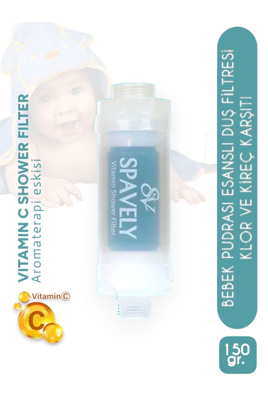Spavely Bebek Pudrası Duş Başlığı Filtresi Arıtması Güney Kore Menşei Klor Kireç Karşıtı Hoş Kokulu 150 Gr