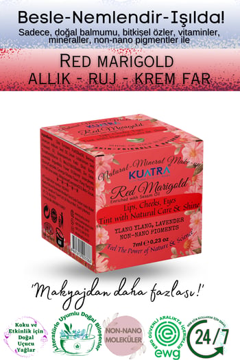 Kuatra Red Marigold Doğal İçerikli Nemlendirici - Antioksidan Işıltı Veren Balm