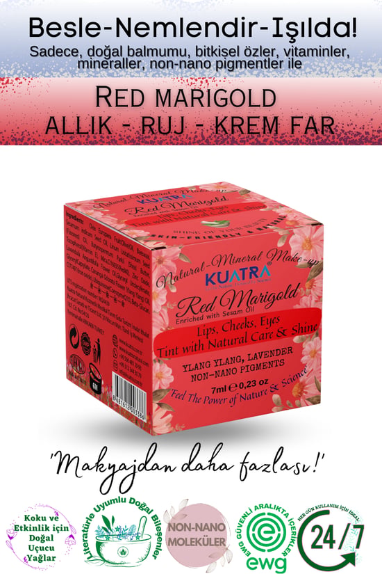 Kuatra Red Marigold Doğal İçerikli Nemlendirici - Antioksidan Işıltı Veren Balm