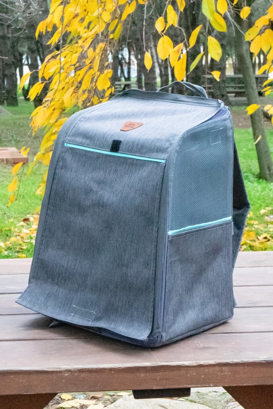 Ata Home Lumi Yıkanabilir Elekli Kedi ve Köpek Taşıma El Sırt Çantası Büyük Boy Kabin İçi Kedi Taşıma Kabı