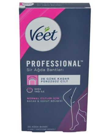 Veet Professional Sir Ağda Bantları Normal Ciltler Bacak ve Vücut Bölgesi 20 Adet