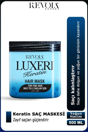 Revola Luxeri İnce Telli Saçlar için Tuzsuz Saç Maskesi 500 Ml Keratin