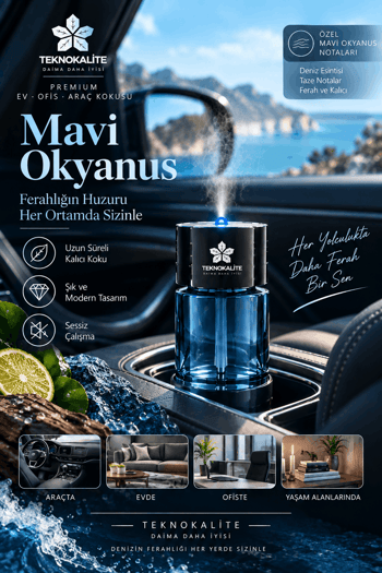 Airmist D5 Ultrasonik Aroma Difüzörü Mavi Okyanus – Akıllı Elektronik Koku Makinesi, Araç Ev Ofis