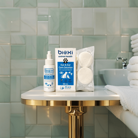 Bioxi® Evcil Hayvanlar için Göz ve Kulak Bakım Solüsyonu 50 Ml - 20 Adet Silme Mendili