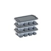 Dünya Mtf-16016-999 ( 3pcs & 8li ) ( Mini ) ( Küp Şekil ) Plastik Buzluk ( Kapaklı ) ( Silikon Taban=yapışmaz & Parmak Bas Çıkarlı )