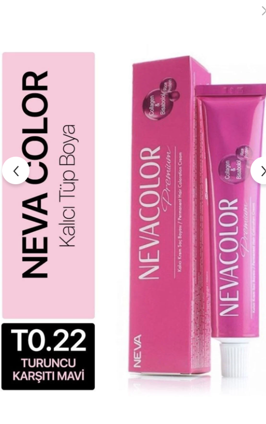 Neva Color Premium Mix Saç Boyası 50ml Tüp T0.22 Turunculaşma Karşiti