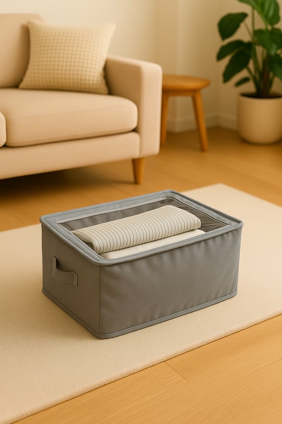 SERYAT Kıyafet Saklama Kutusu | Şeffaf Kapaklı, Çelik Destekli, Katlanabilir Organizer Kutu