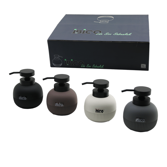 İ21-051 ( Oval & Dik Çizgili ) ( Renkli Plastik ) Sıvı Sabunluk ( 500ml )