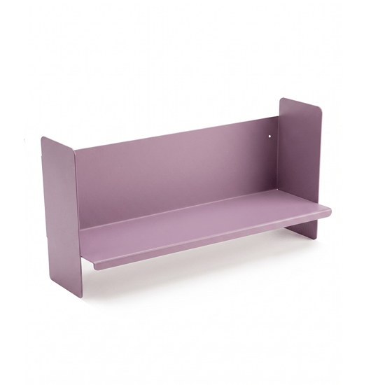 Mor Metal Duvar Rafı - Masa Üstü Kitaplık ve Çok Amaçlı Ofis Düzenleyici 21x50 Cm
