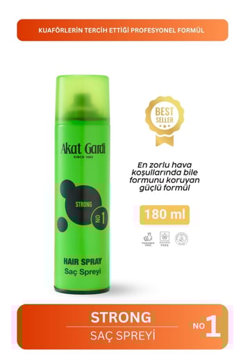 Akat Gardi Saç Spreyi Strong No:1 Yeşil 180 ml