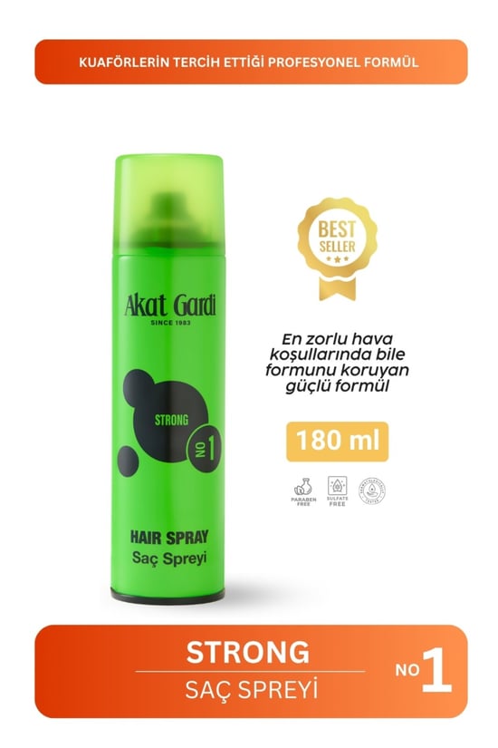 Akat Gardi Saç Spreyi Strong No:1 Yeşil 180 ml