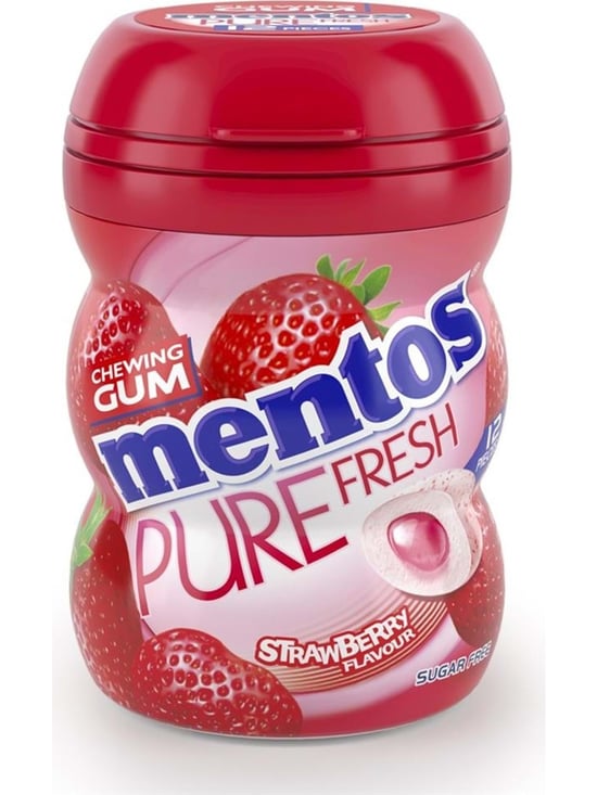 Mentos Pure Fresh Çilek Aromalı Draje Sakız 30 Gr X 12 Adet