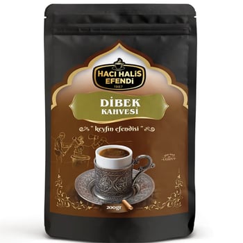 Hacı Halis Efendi Dibek Kahvesi 200 Gr Hakiki Sütsüz Karışımsız Sade Geleneksel Öğütüm