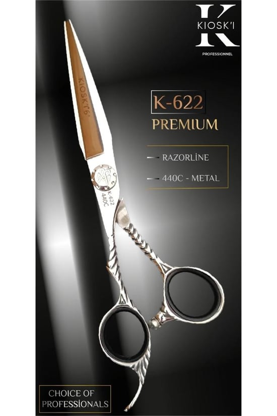 Kioski Profesyonel Premium Lüks Makas 440-c 6 Numara Sol Makas K-622