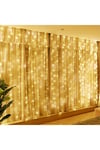 300 Ledli 10 Sarkıt Perde Led Işık | 8 Fonksiyon | Uzaktan Kumandalı | 3x3 Metre