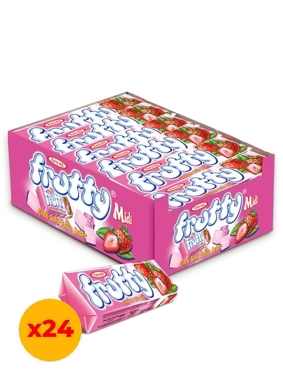Tayaş Frutty Çilekli Yumuşak Şeker 20 Gr X 24 Adet Kutulu