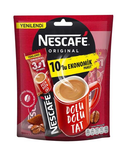 Nescafe 3'ü 1 Arada 17,5 Gr 10'lu Paket Original
