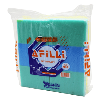 Şahin Afilli Kod-190 ( Küçük=16.5 X 11.5 X 3.8cm ) ( Renkli ) ( Temizlik ) Süngeri